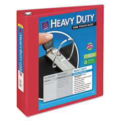 EZD View Binder, One Touch, Heavyduty, 2" Cap, Red