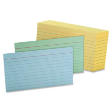 Index Card, Ruled, 3"x5", 100/PK, Green