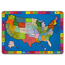My America Doodle Map, 7'6x12', Multi