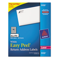 Laser Labels, Mailing, 2/3"x1-3/4", 6000/BX, White