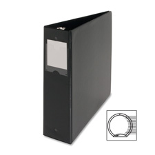 Round Ring Binder,w/Label Holder,3" Cap.,11"x8-1/2",BK