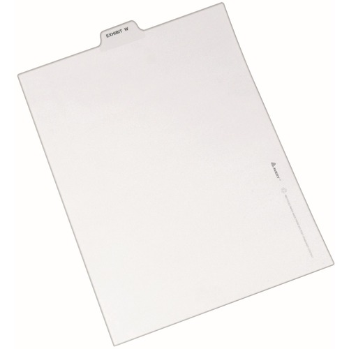 Divider, "Exhibit W", Bottom Tab, 8-1/2"x11", 25/PK, White