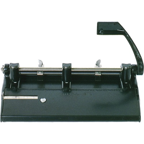 Adjustable 3-Hole Punch, Heavy-Duty, 13/32" Holes, Black