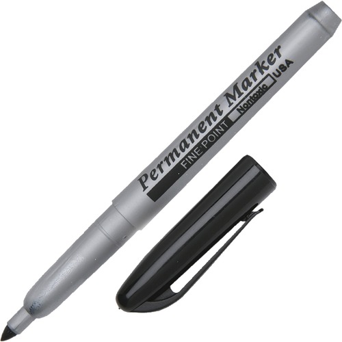 Permanent Marker, Fine Point, Water/Smear Proof, 12/PK,Black