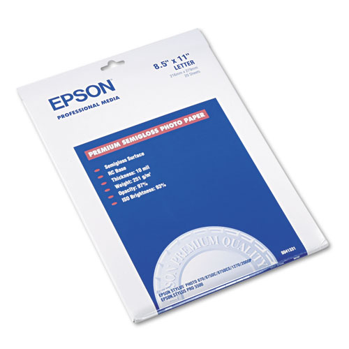 Photo Paper,Semi-Gloss,8-1/2"x11",68 lb.,10.4 mil,White