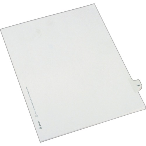 Legal Index, Side Tab 30, 8-1/2"x11", 25/PK, 1/25 Cut