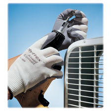 Safety Gloves, Nitrile Foam Coating, Medium, Gray/White