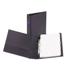 Round Ring Binder, 3 Ring, 2" Cap., 2 Pkt., 14"x8-1/2", BK