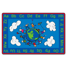 Happy World Rug, 4'x6', Multi