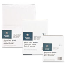Memo Pads, Unruled, 15lb., 4"x6", 100 Sheets, 12/CT, White