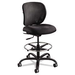 Heavy Duty Stool, 26"x26"x39" to 48-1/2", BK/Fabric Seat