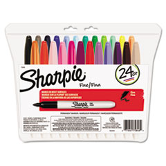 Permanent Markers, Fine Point, 24 Color/ST, Assorted