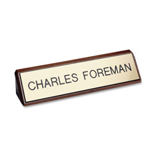 Plastic Name Plate On Wood, Custom, 2"x10"