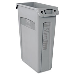Waste Container,w/Venting Channel,23 Gallon,22"x11"x30",GY