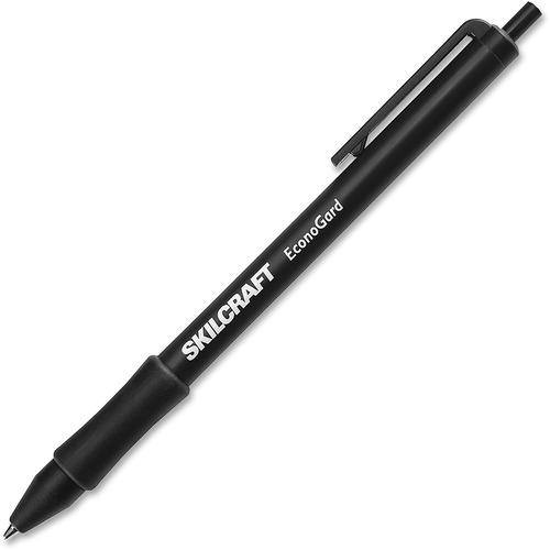 Ballpoint Pen,Antimicrobial,Retract.,Med Pt,BK Barrel,BK Ink