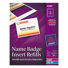 REFILL,BADGE,3"X4",300CT
