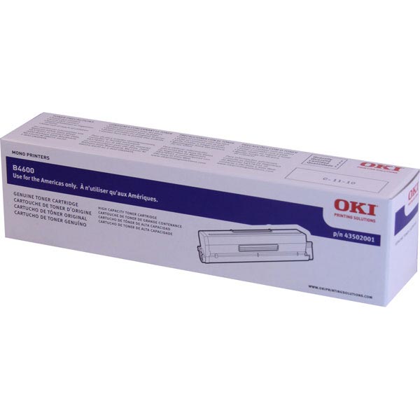 Genuine OEM Okidata 43502001 High Yield Black Toner Cartridge (7000 page yield)