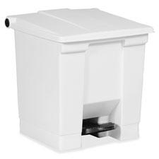 Step On Container,8 Gal, 16-1/4"x15-3/4"x17-1/8", Red