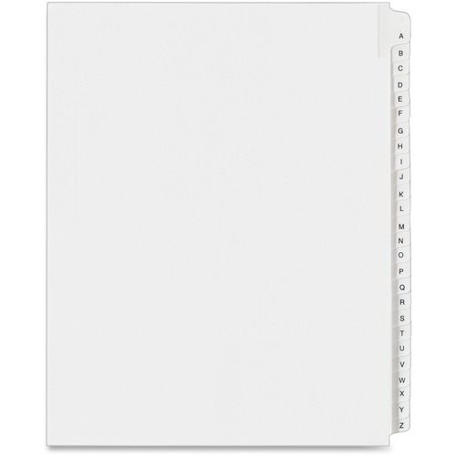 Collated Dividers, A-Z, Side Tab, 11"x8-1/2", White