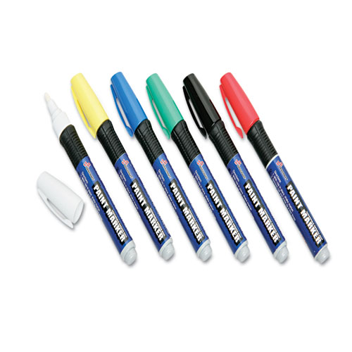 Paint Markers, Oil Based, Medium Point, 6/ST, Assorted