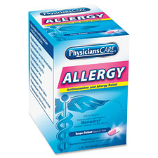 Allergy Reflief Tablet Packets, 50/BX, Blue
