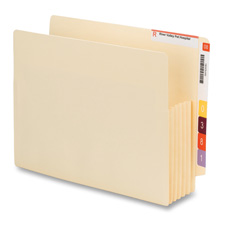 File Pockets, End Tab, Ltr, 5-1/4" Exp, 10/BX, MLA