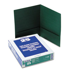 Linen Twin Pocket Folder, 25/BX, Dark Green