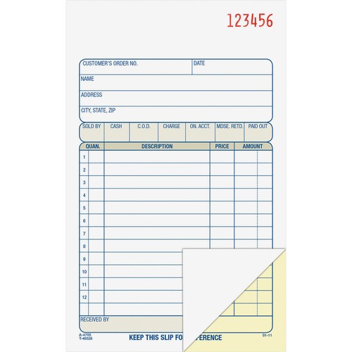 Sales Order Book, 2-Part, 4-3/16"x7-3/16"