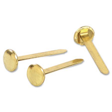 Round Head Fasteners, Size 7, 15/32"x2", 100/BX, Brass