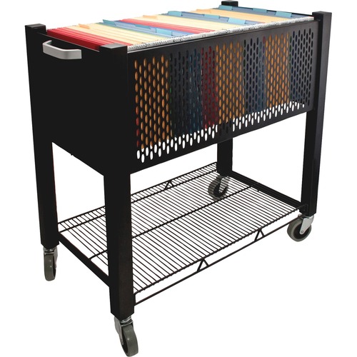 Open Top Filing Cart, 14"x28"x27", Black