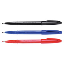 Sign Pens, Fiber Tip, Bold Point, 12/PK, Green Barrel/Ink