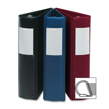 D-Ring Binder, w/Label Holder, Hvy-Dty, 1", Red