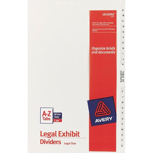 Index Dividers,A-Z,w/Table of Content,8-1/2"x14",WE