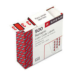 Numeric Coded Labels, "3", 1-1/4"x1", 500/RL, Dark Orange