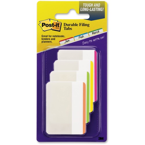 Flat Filing Tabs, 2", 24/PK, Bright Color Bars