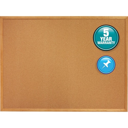 Cork Board, 1" Face Frame, 2'x1-1/2', Oak Frame