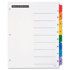 INDEX,BND,15TAB ST,BK/WHT