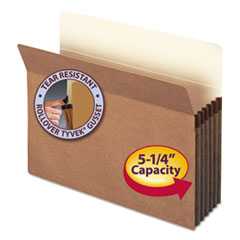 File Pocket, 5-1/4"Exp, Straight Cut, Ltr, 10/BX, RDR