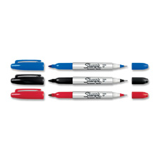 Twin Tip Permanent Marker,Fine/Ultra Fine Point,4/ST,Asst.