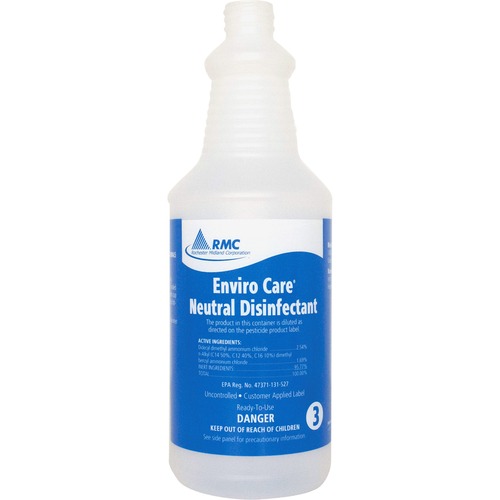 Neutral Disinfectant Spray Bottle, Quart, 48/CT, CLFD