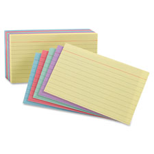 Index Cards, Ruled on 1 Side, 4"x6", 100/PK, Assorted