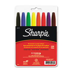 Permanent Marker, Fine Point, 8 Color/ST, AST