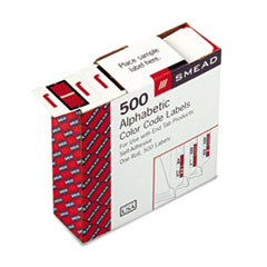 Color Code Labels, "J", 1"x1-1/4", 500/RL, Red