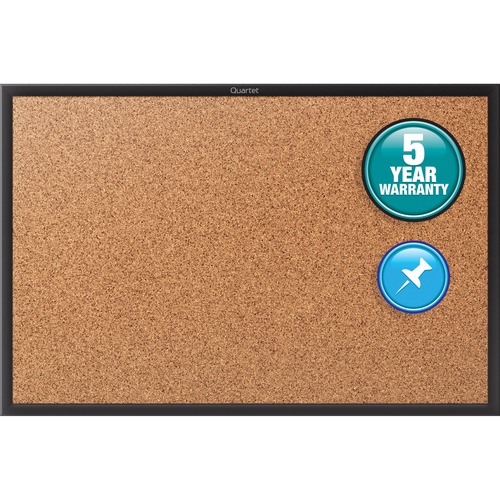 Cork Bulletin Board, 2"x1-1/2", Aluminum Frame/Black