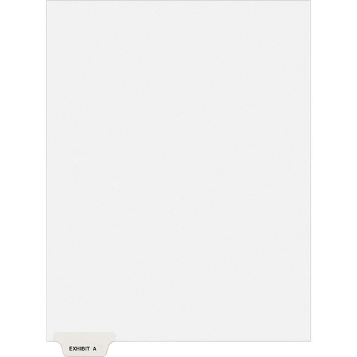 Divider, "Exhibit A", Bottom Tab, 8-1/2"x11", 25/PK, White