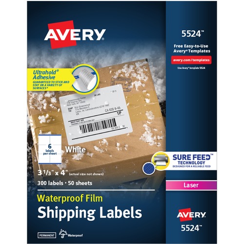 Wthrproof Mailing Labels, Shipping, 3-1/3"x4",300/BX, WE