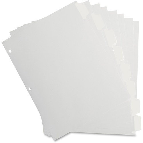 Erasable Tab Indexes, 3HP, 8-Tabs, 11"x8-1/2", White