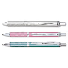 Gel Pen,Retract, 7mm,1/CD, Silver Barrel, BK Ink