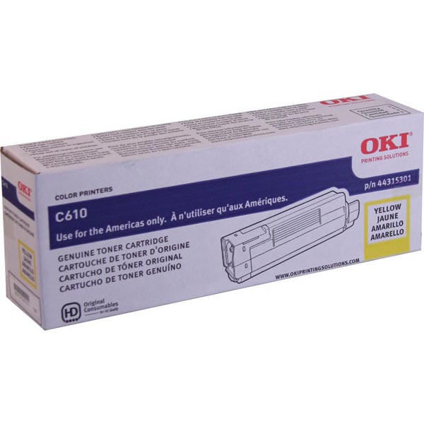 Genuine OEM Okidata 44315301 Yellow Toner Cartridge (6000 page yield)