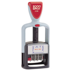 2-Color Dater, Paid Stamp, 6-Year, 1-1/4"x1-3/4", Blue/Red